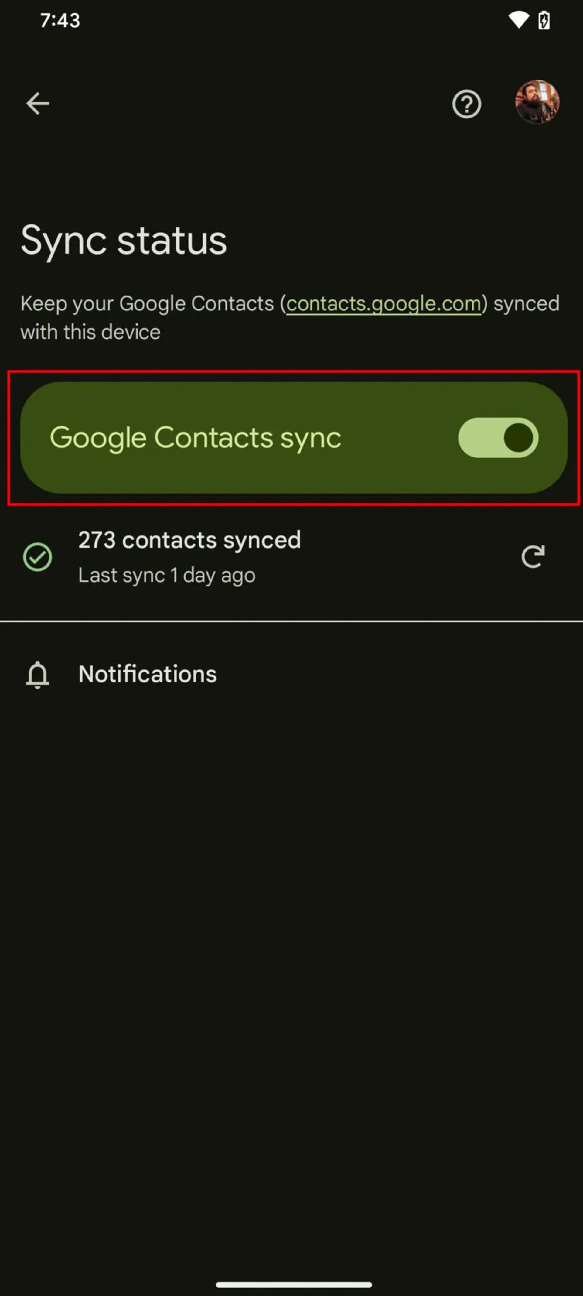 انتقال مخاطبین از اندروید به آیفون از طریق Google Sync مرحله ۸