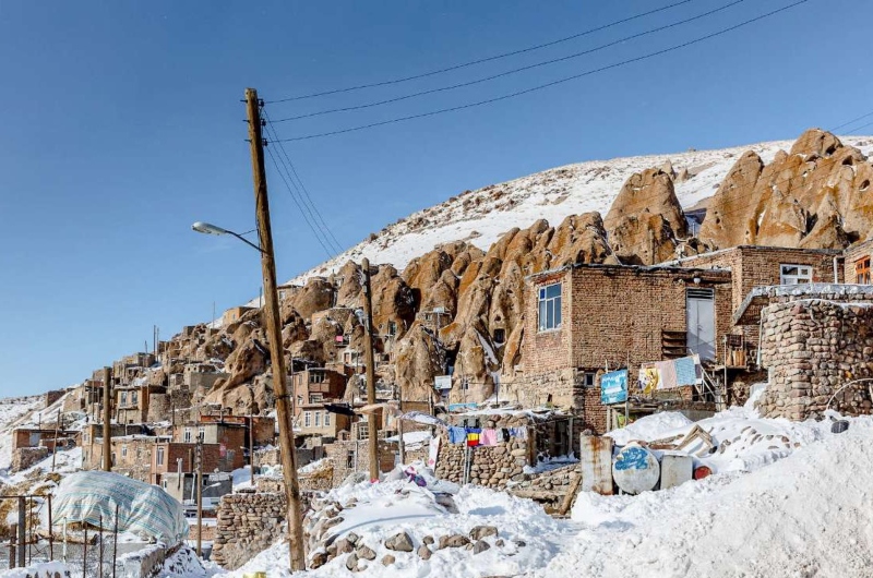 زمستان در روستای کندوان؛ منبع عکس: سایت fa.alalam.ir. عکاس: نامشخص
